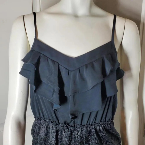 Xhilaration Black Ruffle Lace Mini Dress Size Medium Women's Juniors NWOT - Picture 2 of 13